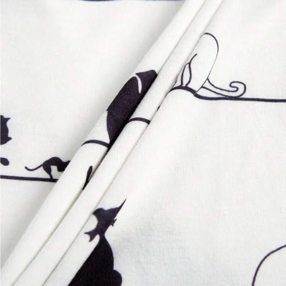 Classic Pop Art Cat Print Long Sleeve Tee T Shirt Top Blouse - Picture 6 of 6